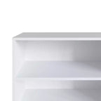 Mobile TV Manhattan Comfort in similpelle color ambra con maniglie per TV fino a 50 pollici