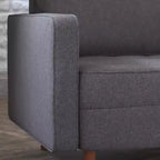 Poltrona Flash Furniture Hudson in stile moderno di metà secolo di qualità commerciale con rivestimento trapuntato in simil lino e gambe in legno massello