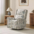 Poltrona reclinabile con ali e girevole Franciscus, stile Transizionale, con borchie e base girevole | KARAT HOME