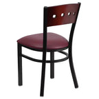 Flash Furniture Confezione da 4 sedie da ristorante in metallo nere Hercules Series con schienale a 4 quadrati decorative