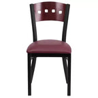 Flash Furniture Confezione da 4 sedie da ristorante in metallo nere Hercules Series con schienale a 4 quadrati decorative