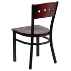 Flash Furniture Confezione da 4 sedie da ristorante in metallo nere Hercules Series con schienale a 4 quadrati decorative