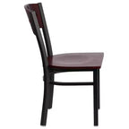 Flash Furniture Confezione da 4 sedie da ristorante in metallo nere Hercules Series con schienale a 4 quadrati decorative