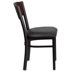 Flash Furniture Confezione da 4 sedie da ristorante in metallo nere Hercules Series con schienale a 4 quadrati decorative
