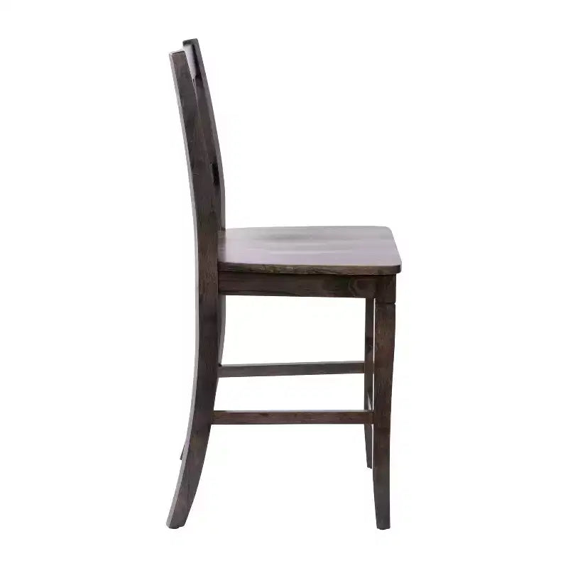 Merrick Lane Set di due sgabelli da pranzo moderni in legno massello stile Farmhouse