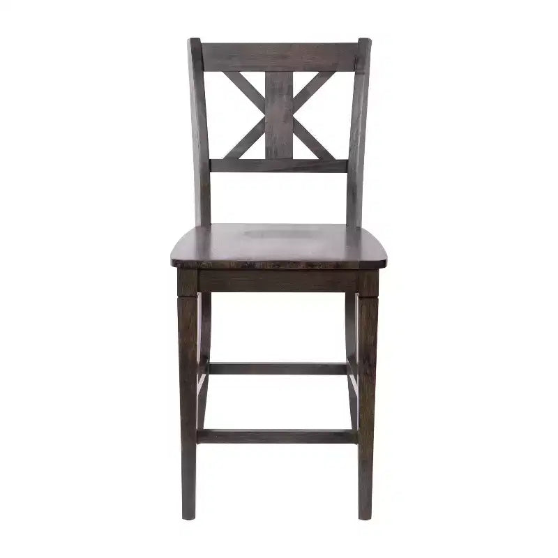 Merrick Lane Set di due sgabelli da pranzo moderni in legno massello stile Farmhouse