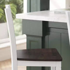 Merrick Lane Set di due sgabelli da pranzo moderni in legno massello stile Farmhouse