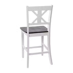 Merrick Lane Set di due sgabelli da pranzo moderni in legno massello stile Farmhouse