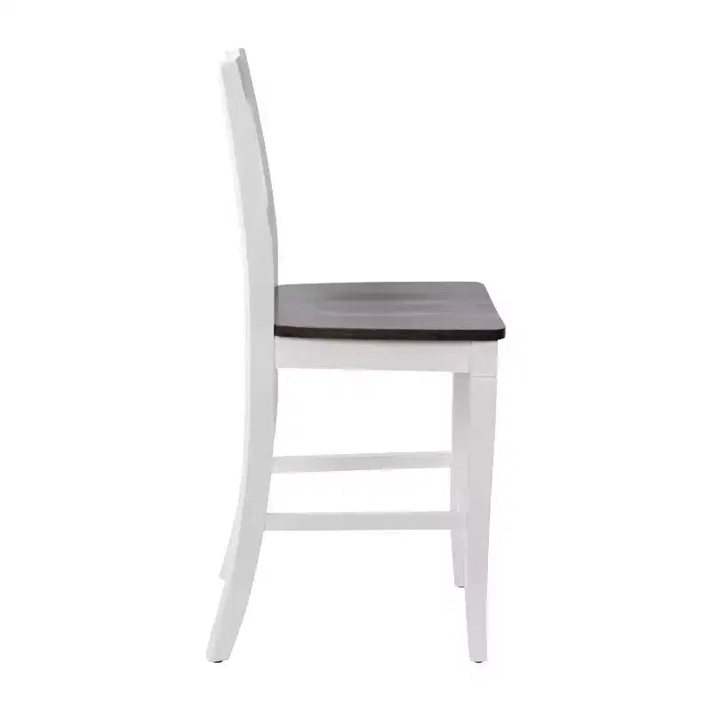 Merrick Lane Set di due sgabelli da pranzo moderni in legno massello stile Farmhouse