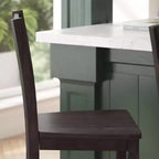 Merrick Lane Set di due sgabelli da pranzo moderni in legno massello stile Farmhouse