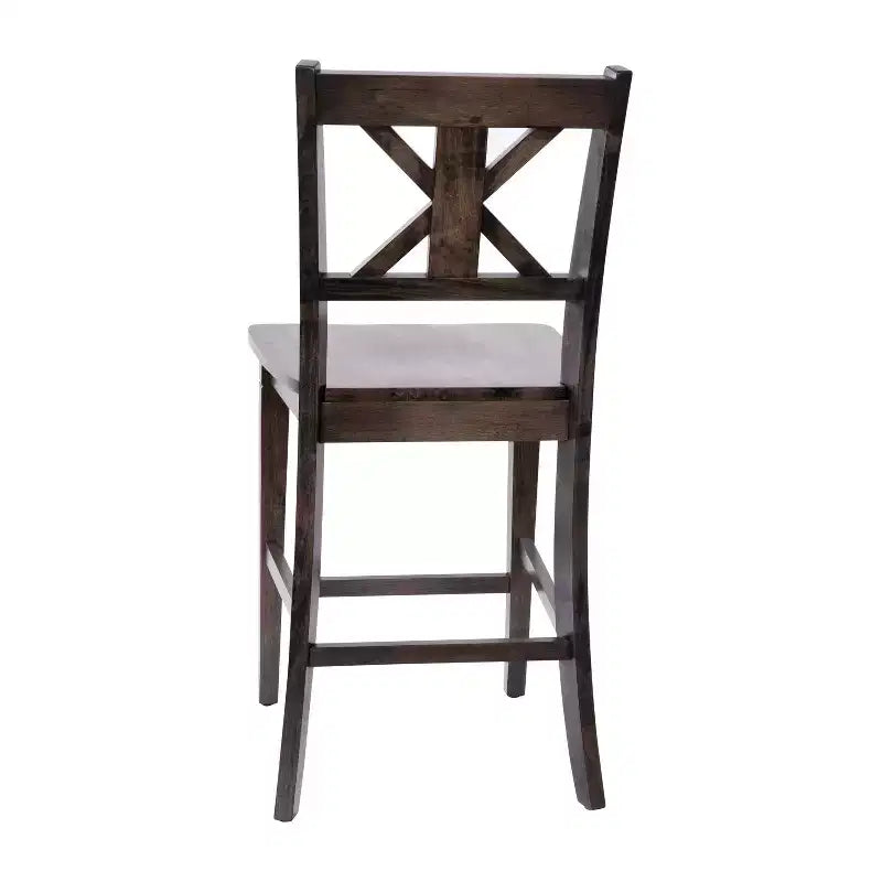 Merrick Lane Set di due sgabelli da pranzo moderni in legno massello stile Farmhouse