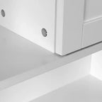 Mobile salvaspazio da bagno sopra il WC LuxenHome Farmhouse in MDF bianco