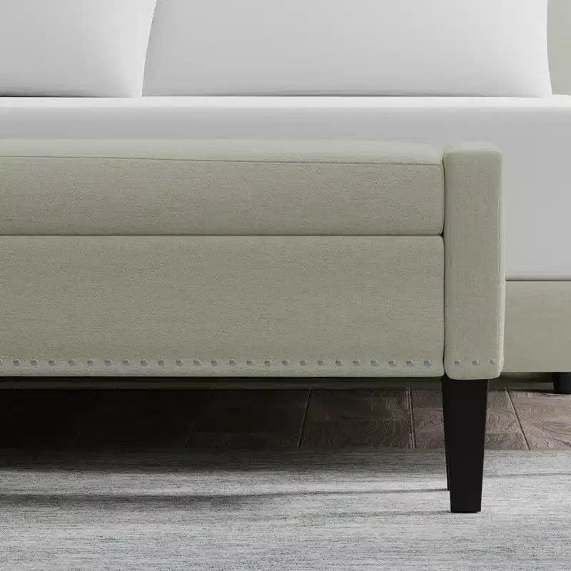 Panca contenitore imbottita con braccioli tronchi Glenwillow Home 52