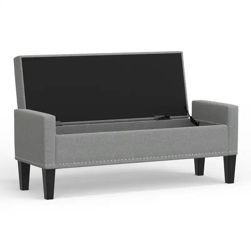 Panca contenitore imbottita con braccioli tronchi Glenwillow Home 52