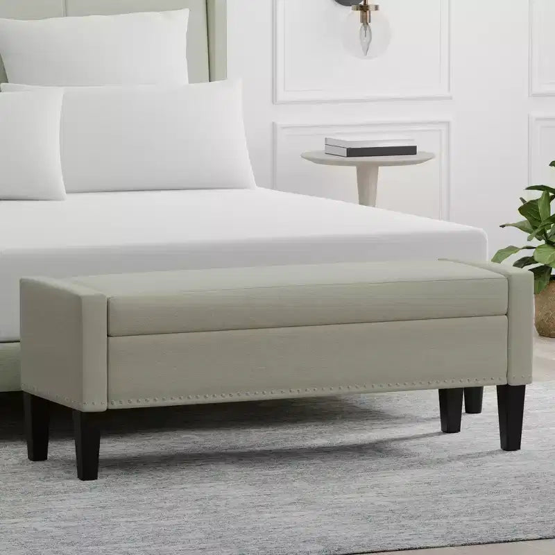 Panca contenitore imbottita con braccioli tronchi Glenwillow Home 52