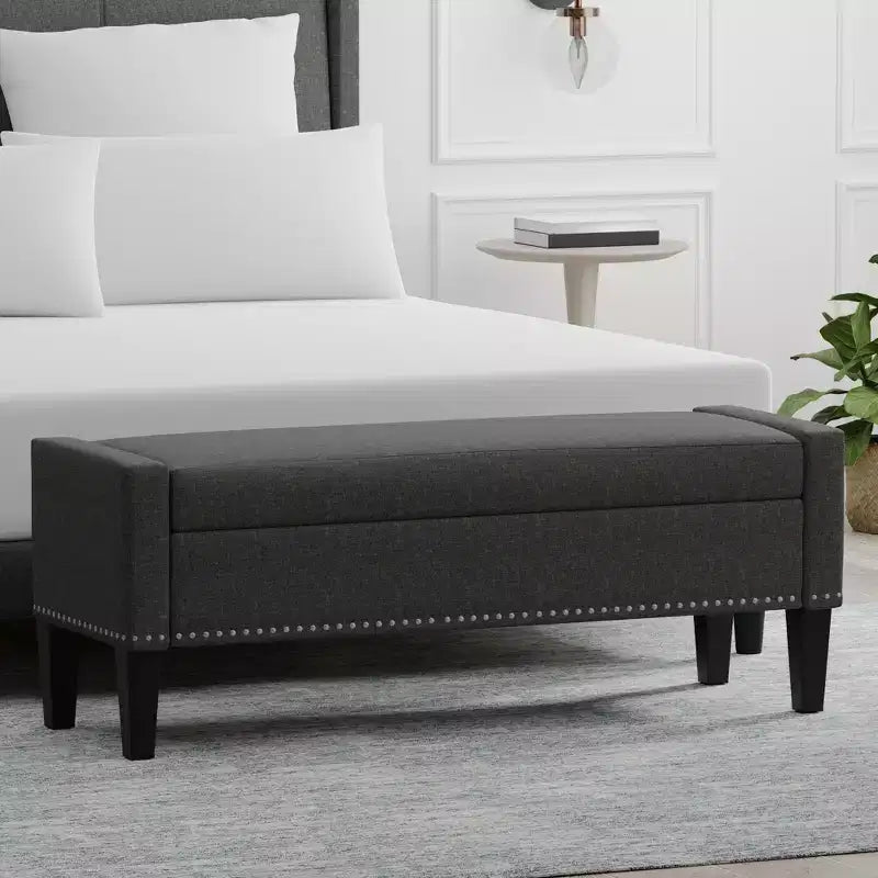 Panca contenitore imbottita con braccioli tronchi Glenwillow Home 52