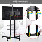 Yaheetech Carrello TV Mobile Regolabile in Metallo Supporto TV Nero