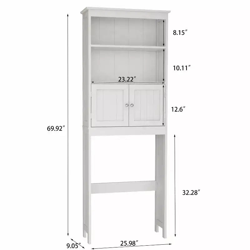 Mobiletto contenitore da bagno autoportante con ripiani sopra il WC, bianco - ModernLuxe