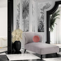 Chaise longue moderna imbottita in velluto a coste – Accent Lounger