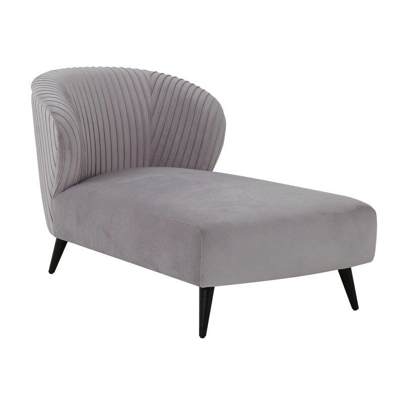 Chaise longue moderna imbottita in velluto a coste – Accent Lounger