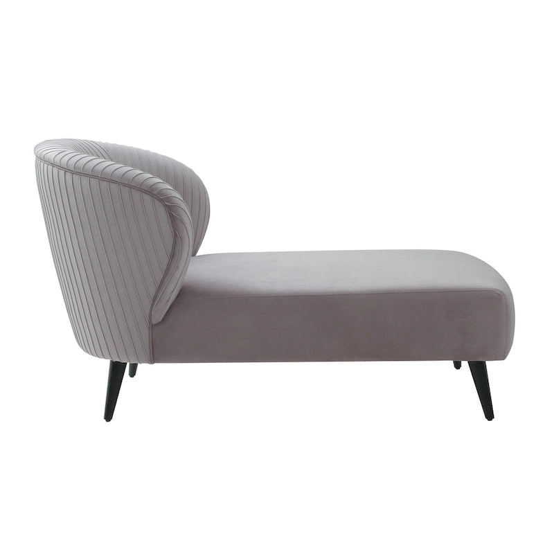 Chaise longue moderna imbottita in velluto a coste – Accent Lounger