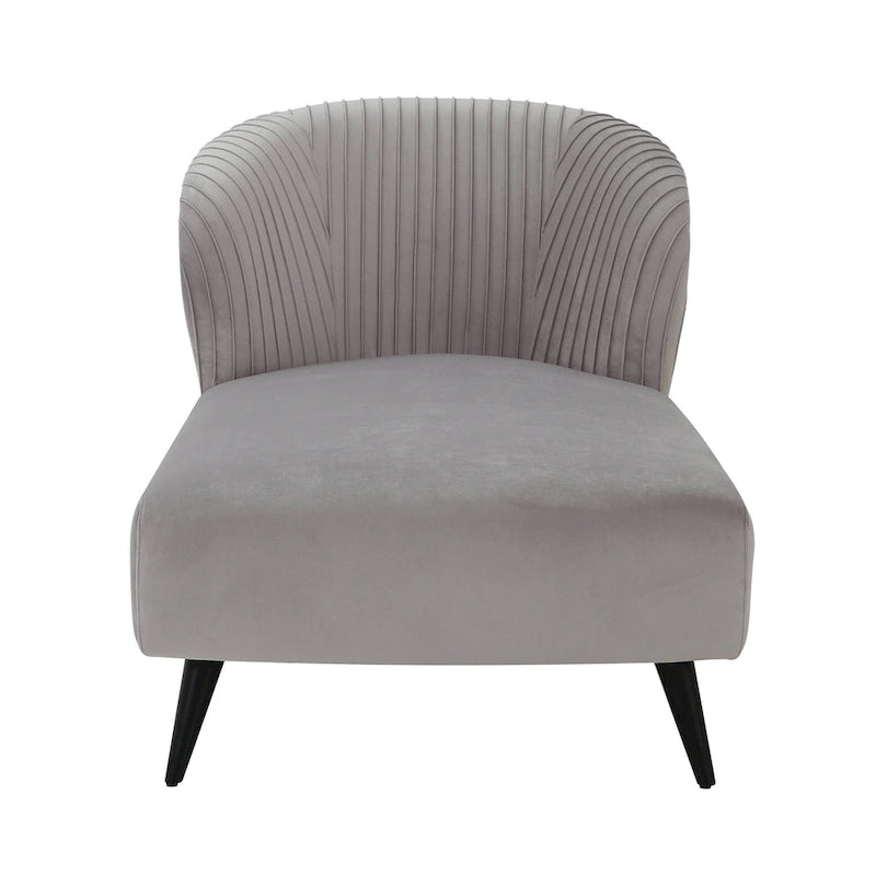 Chaise longue moderna imbottita in velluto a coste – Accent Lounger