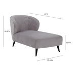 Chaise longue moderna imbottita in velluto a coste – Accent Lounger