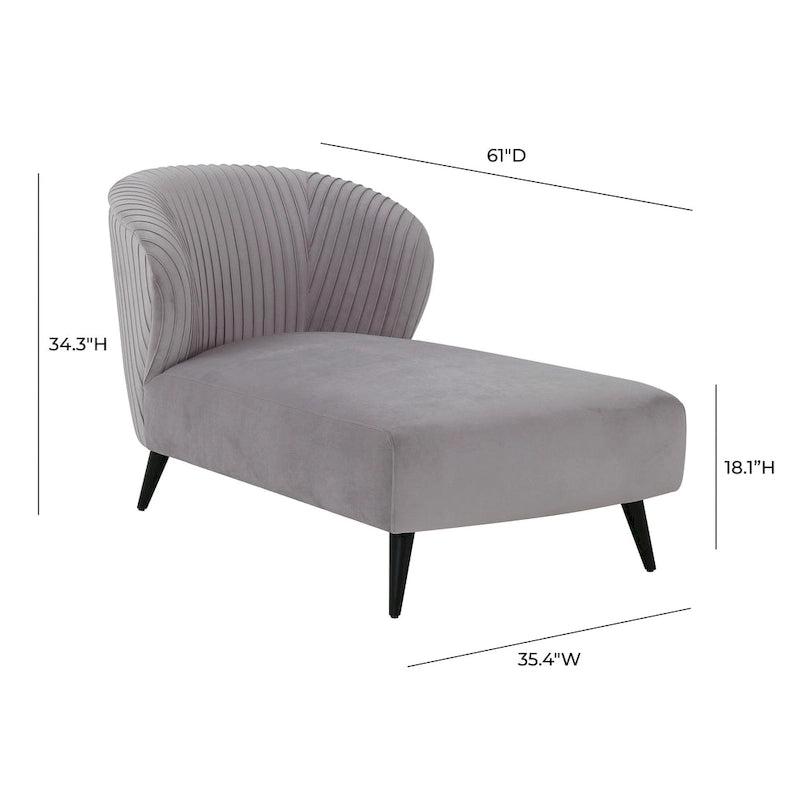 Chaise longue moderna imbottita in velluto a coste – Accent Lounger