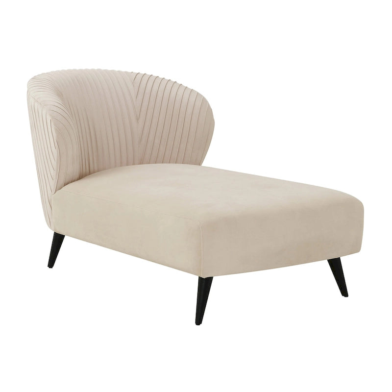 Chaise longue moderna imbottita in velluto a coste – Accent Lounger