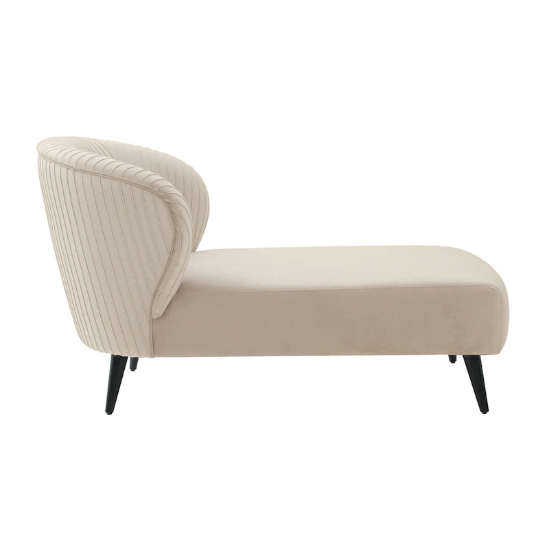 Chaise longue moderna imbottita in velluto a coste – Accent Lounger