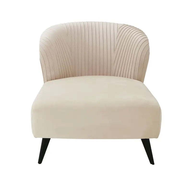 Chaise longue moderna imbottita in velluto a coste – Accent Lounger