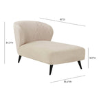 Chaise longue moderna imbottita in velluto a coste – Accent Lounger