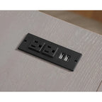 Scrivania angolare a L in stile rustico con 2 porte USB e 2 prese di corrente – 150 cm