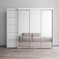 Armadio moderno con 3 specchi, ante in vetro e struttura opaca – 94W x 81H