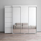 Armadio moderno con 3 specchi, ante in vetro e struttura opaca – 94W x 81H