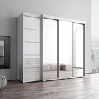 Armadio moderno con 3 specchi, ante in vetro e struttura opaca – 94W x 81H