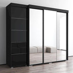 Armadio moderno con 3 specchi, ante in vetro e struttura opaca – 94W x 81H