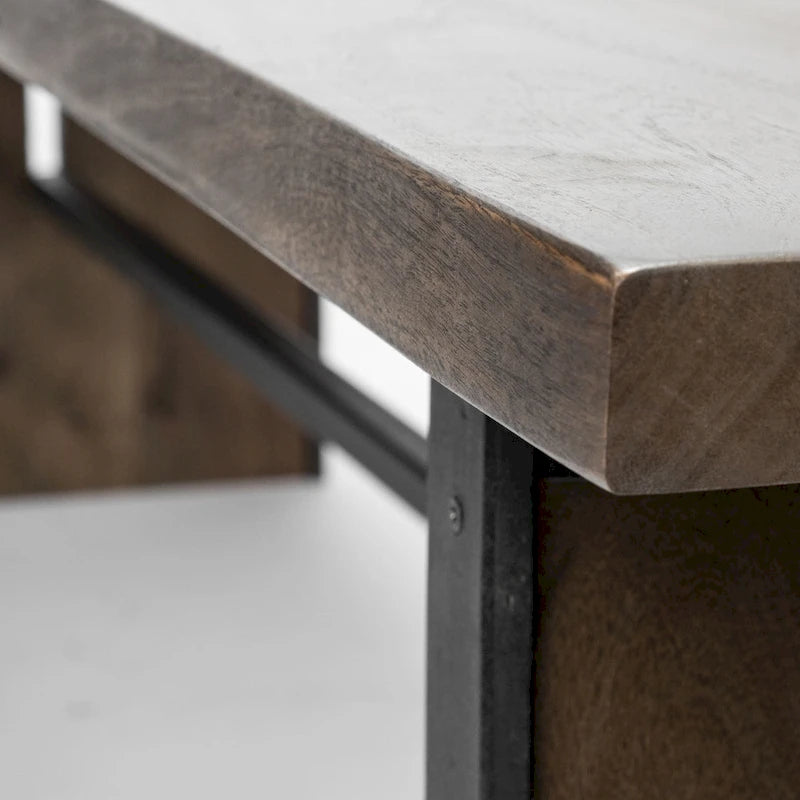 Panca da pranzo in legno massello marrone con bordo vivo – 70 larghezza x 17 profondità x 18 altezza pollici