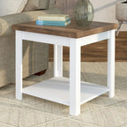 Tavolino Modern Farmhouse da 60 cm con Finitura Bicolore – Completamente Assemblato