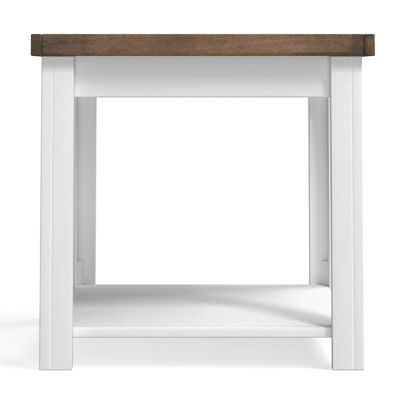 Tavolino Modern Farmhouse da 60 cm con Finitura Bicolore – Completamente Assemblato