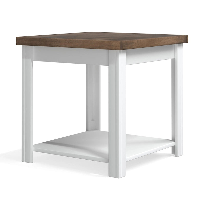 Tavolino Modern Farmhouse da 60 cm con Finitura Bicolore – Completamente Assemblato