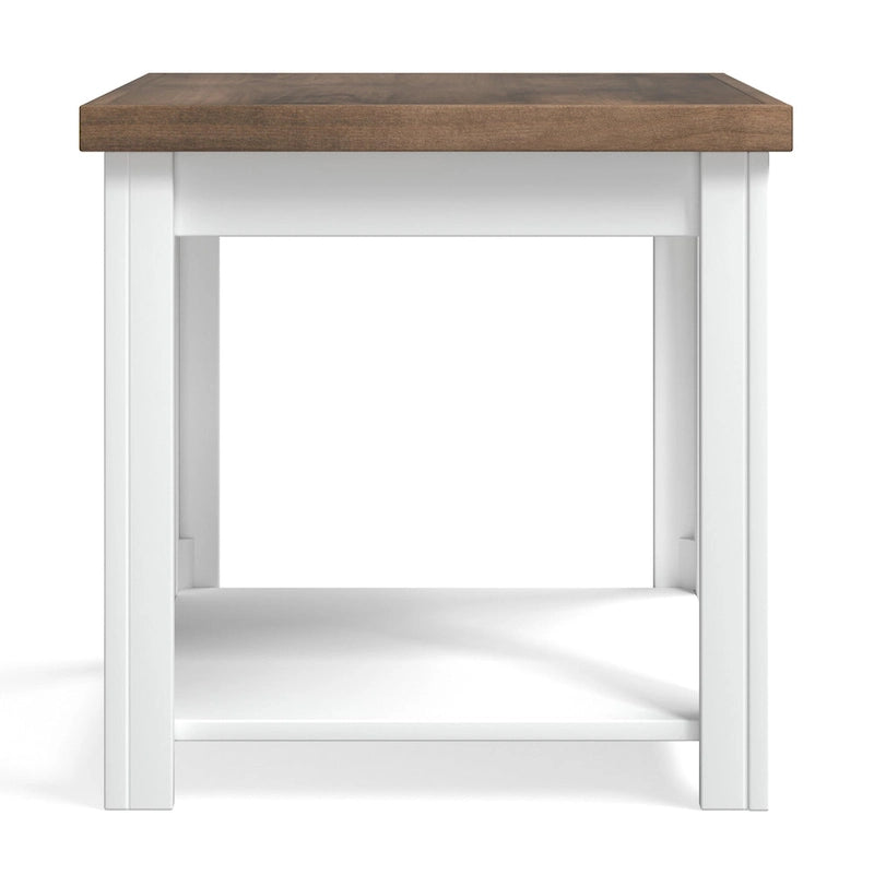 Tavolino Modern Farmhouse da 60 cm con Finitura Bicolore – Completamente Assemblato