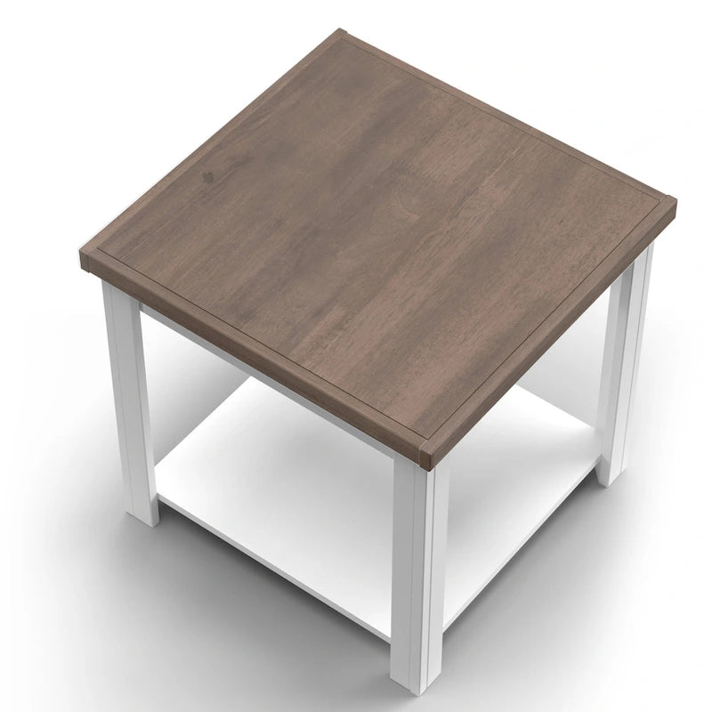 Tavolino Modern Farmhouse da 60 cm con Finitura Bicolore – Completamente Assemblato
