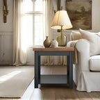 Tavolino Modern Farmhouse da 60 cm con Finitura Bicolore – Completamente Assemblato