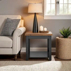 Tavolino Modern Farmhouse da 60 cm con Finitura Bicolore – Completamente Assemblato