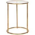 Tavolino rotondo con top a specchio in ferro color oro – 38Lx38Px50A cm, Design Senza Tempo