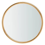 Tavolino rotondo con top a specchio in ferro color oro – 38Lx38Px50A cm, Design Senza Tempo