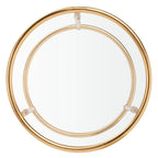 Tavolino rotondo con top a specchio in ferro color oro – 38Lx38Px50A cm, Design Senza Tempo