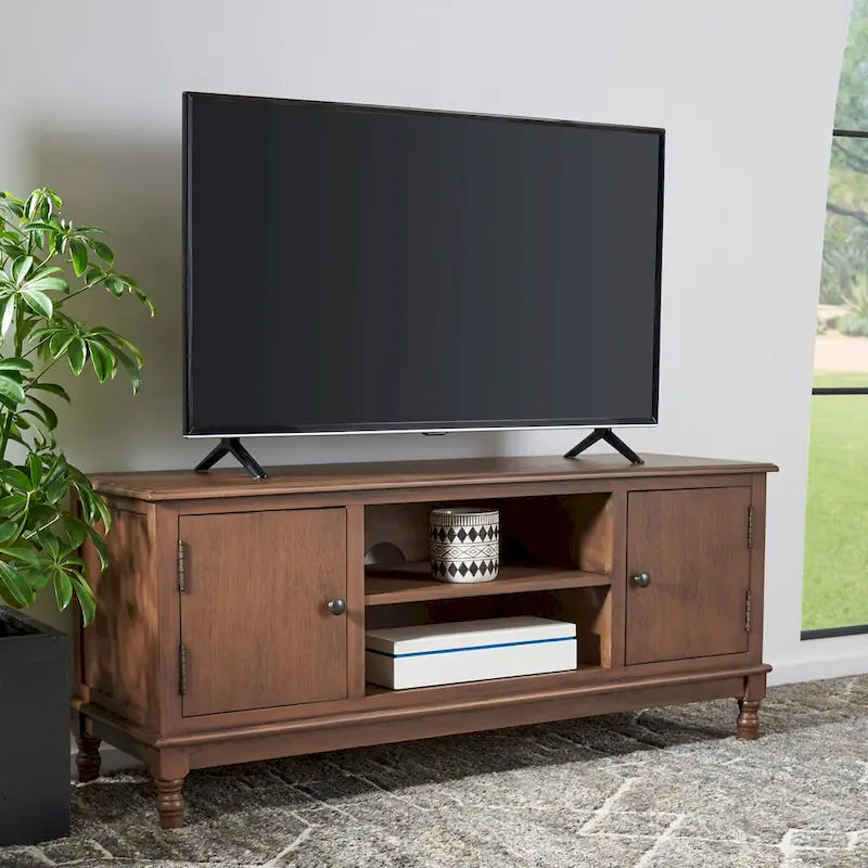 Mobile TV rustico con 2 ante e 2 ripiani aperti – 119 cm L x 40 cm P x 50 cm H