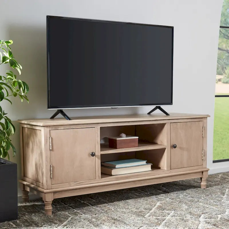 Mobile TV rustico con 2 ante e 2 ripiani aperti – 119 cm L x 40 cm P x 50 cm H